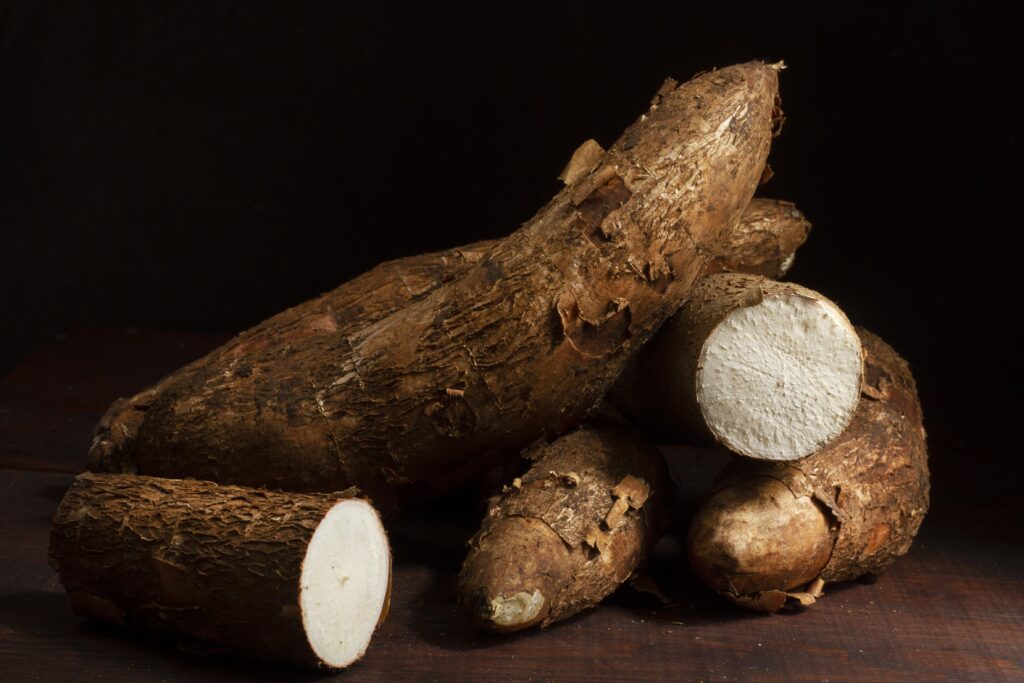arrangement nutritious cassava roots