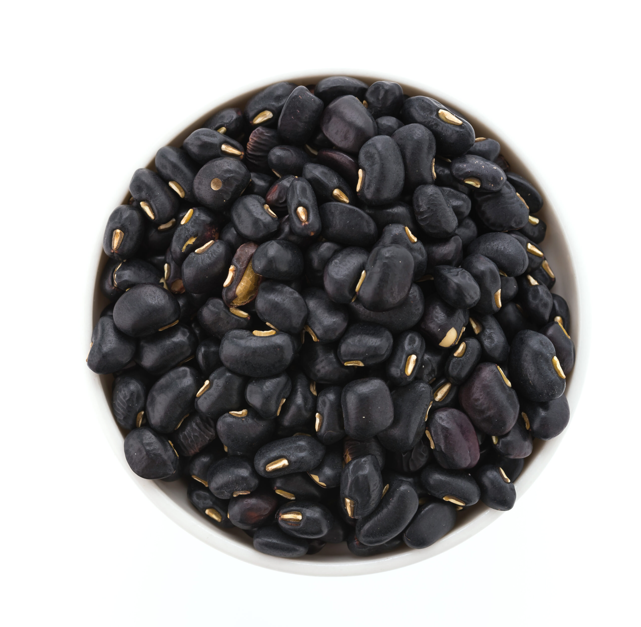 black beans isolated on white background